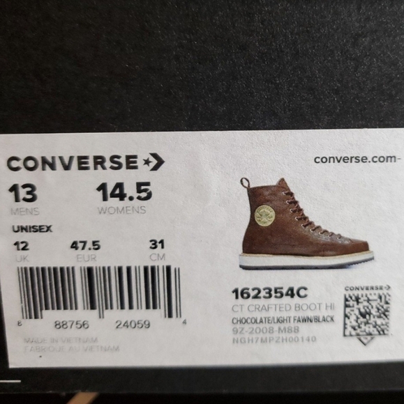 CONVERSE Chuck Taylor Crafted Boot MEN'S SIZE 13  / 162354C - Picture 8 of 8